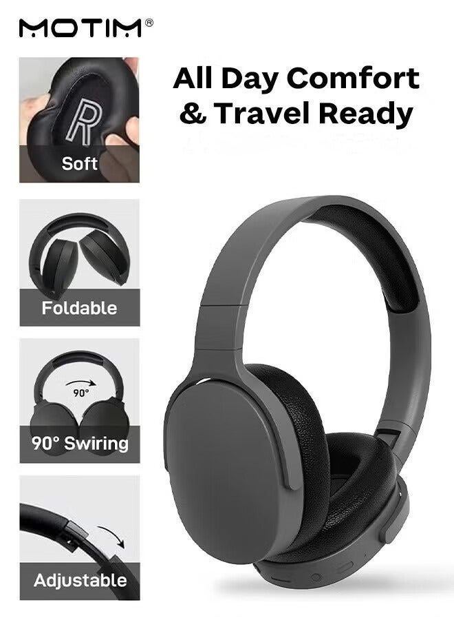 Motim Over-Ear Wireless Headphone, HiFi Stereo Deep Bass Sound, Active Noise Cancelling, Foldable Bluetooth Headphones Headset, Ideal for Travel, Work, Gaming, and TV - Image 1